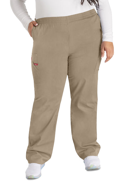 EDS Signature 86106 Women's Natural Rise Tapered Leg Pull-On Scrub Pants Dark Khaki