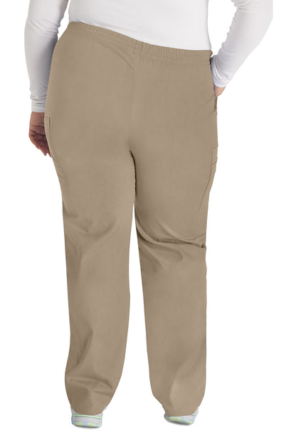 EDS Signature 86106 Women's Natural Rise Tapered Leg Pull-On Scrub Pants Dark Khaki