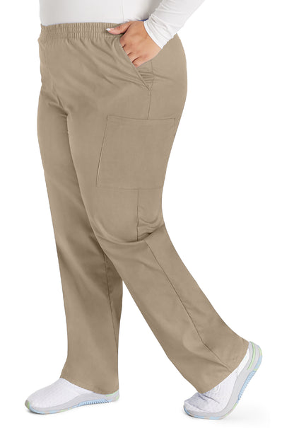 EDS Signature 86106 Women's Natural Rise Tapered Leg Pull-On Scrub Pants Dark Khaki