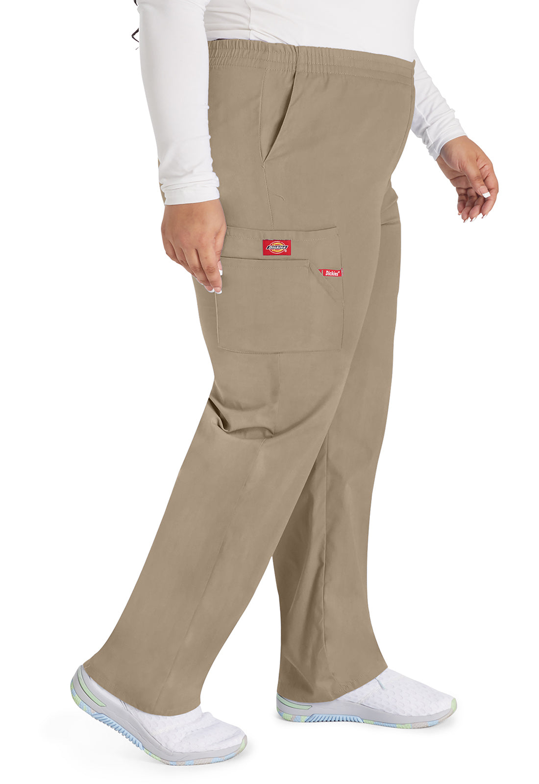 EDS Signature 86106 Women's Natural Rise Tapered Leg Pull-On Scrub Pants Dark Khaki