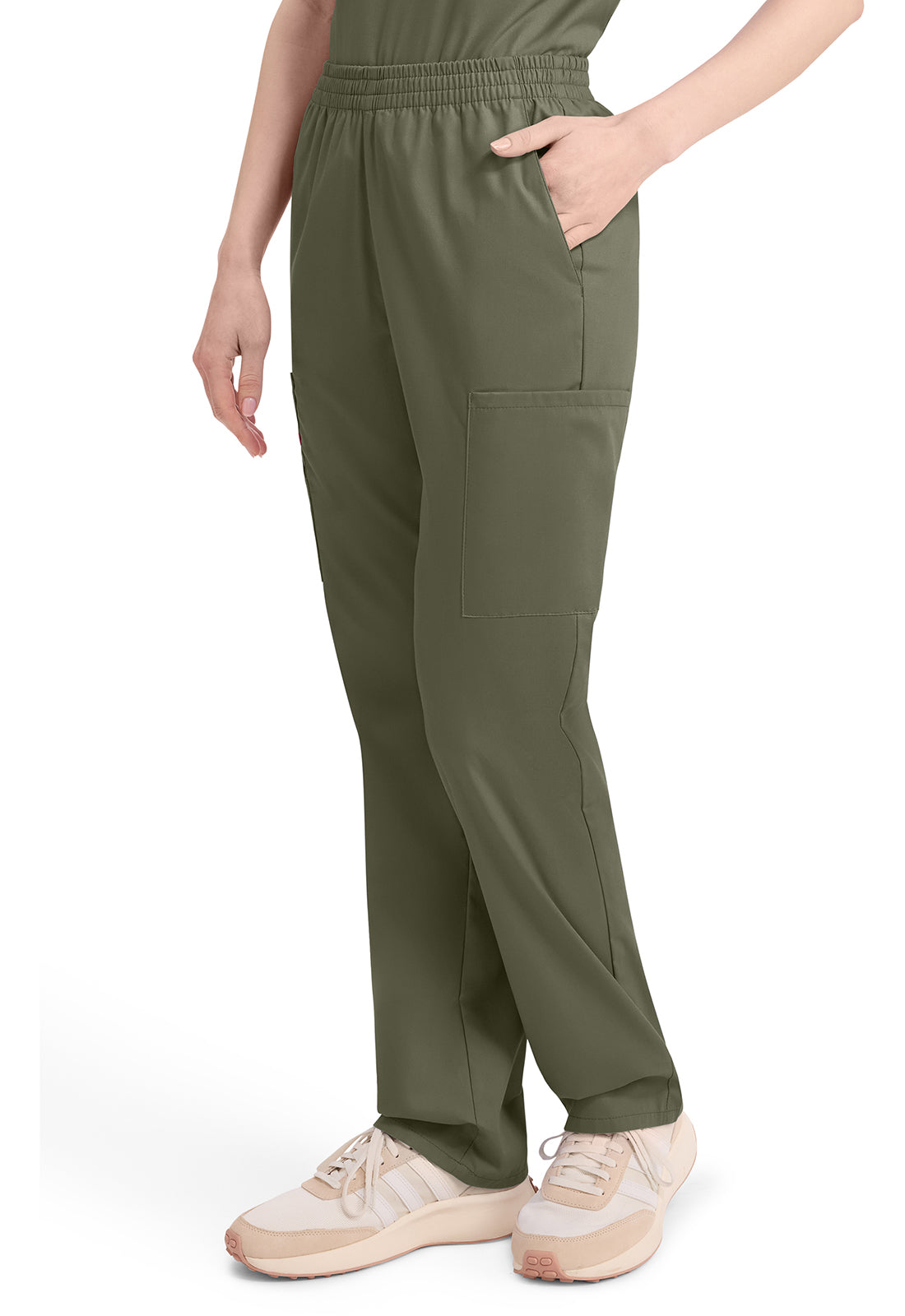 EDS Signature 86106 Women's Natural Rise Tapered Leg Pull-On Scrub Pants Olive