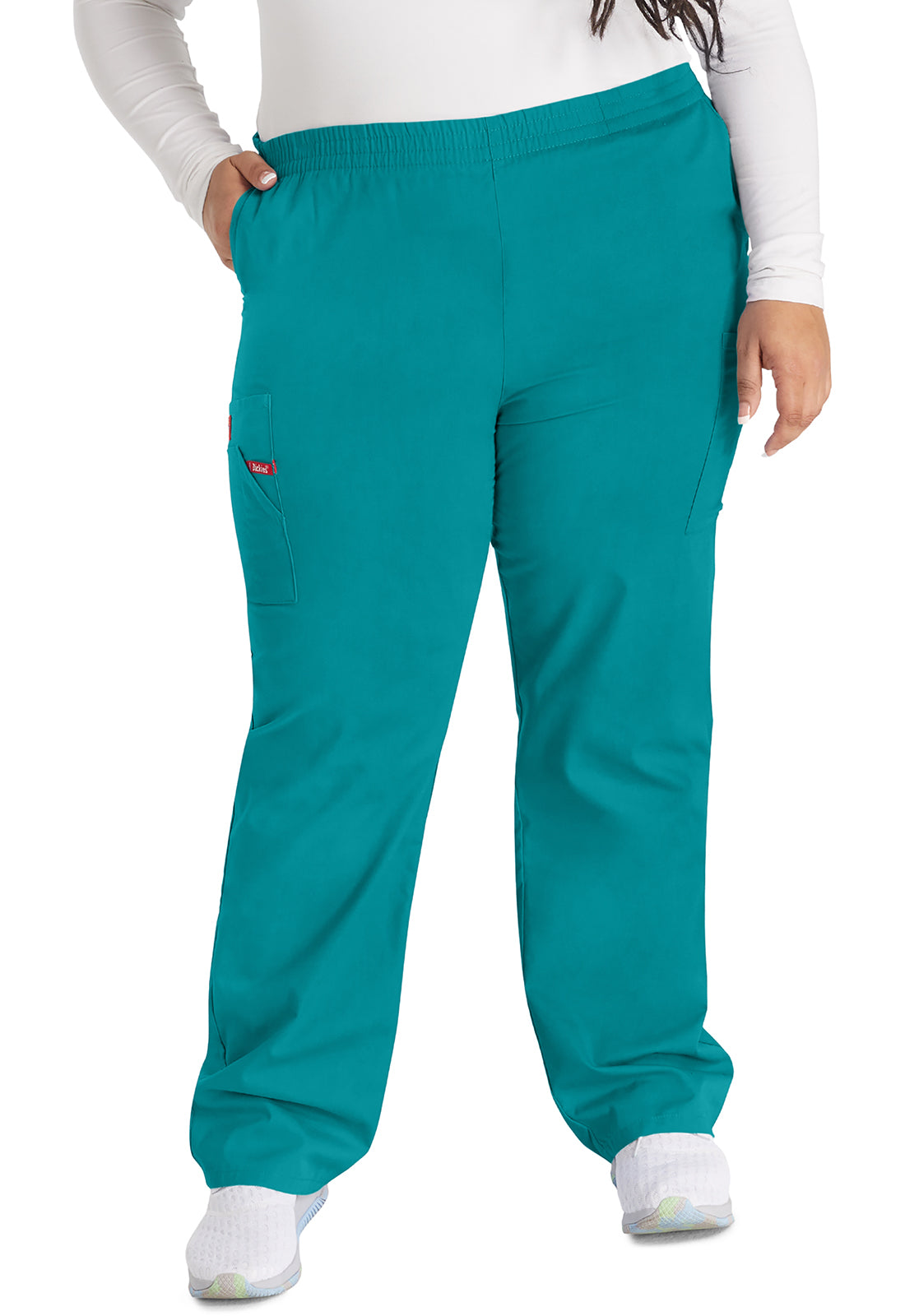 EDS Signature 86106 Natural Rise Tapered Leg Pull-On Pants Teal Blue