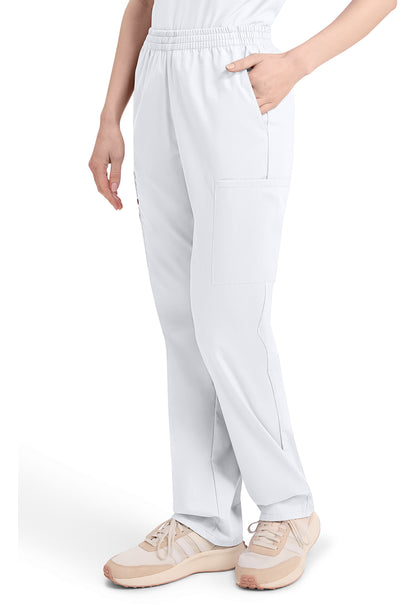EDS Signature 86106 Women's Natural Rise Tapered Leg Pull-On Scrub Pants White
