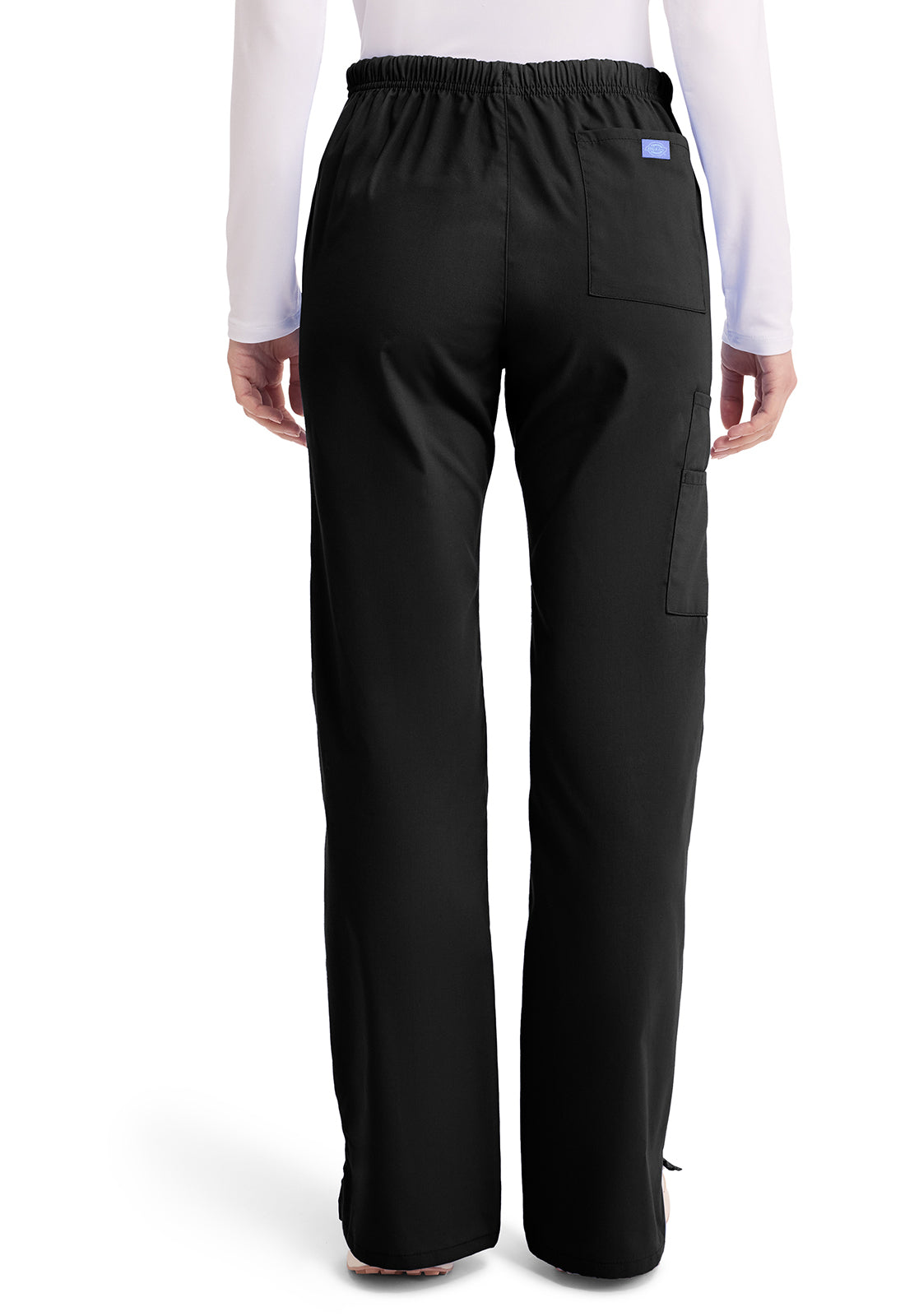 EDS Signature 86206 Women's Mid Rise Drawstring Cargo Scrub Pants Black