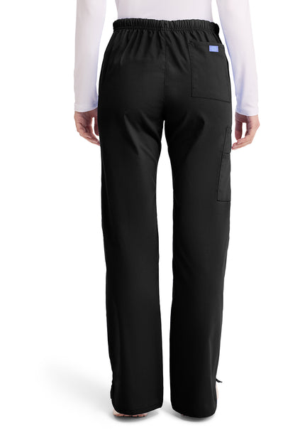 EDS Signature 86206 Women's Mid Rise Drawstring Cargo Scrub Pants Black