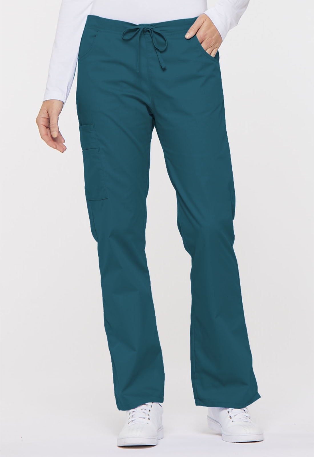 EDS Signature 86206 Mid Rise Drawstring Cargo Pants Caribbean Blue