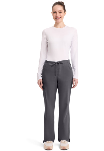 EDS Signature 86206 Women's Mid Rise Drawstring Cargo Scrub Pants Pewter