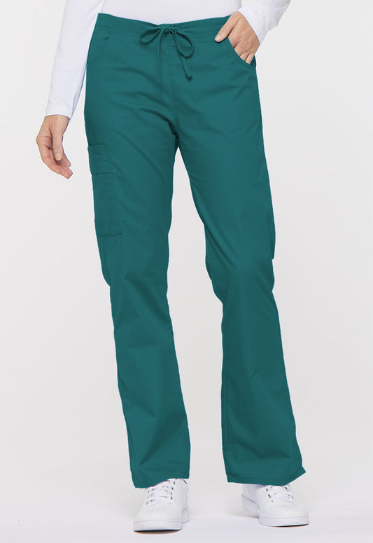 EDS Signature 86206 Mid Rise Drawstring Cargo Pants Teal Blue