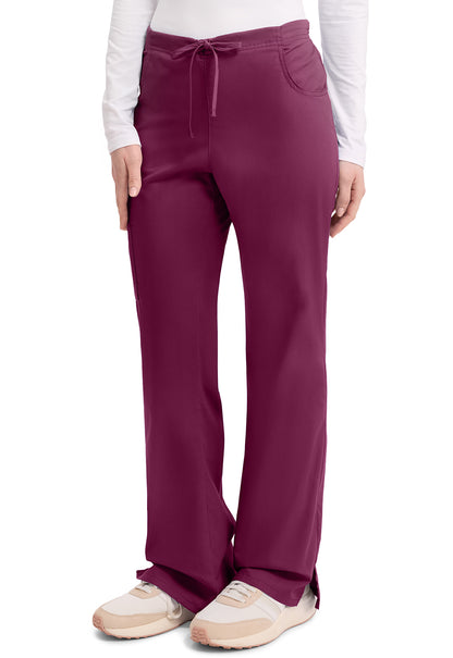 EDS Signature 86206 Women's Mid Rise Drawstring Cargo Scrub Pants Wine