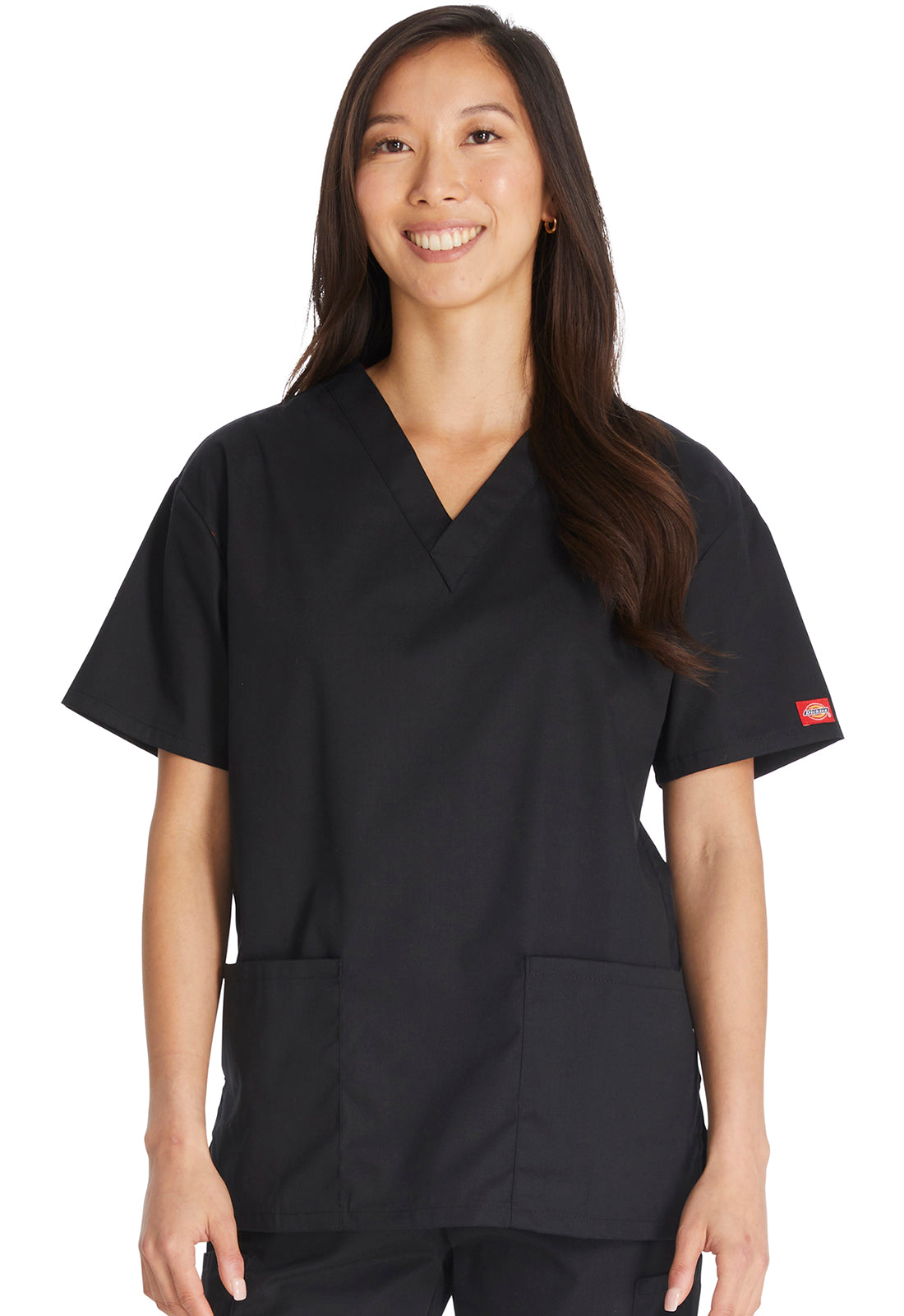 EDS Signature 86706 V-Neck Top Black Model Image Front | Dickies