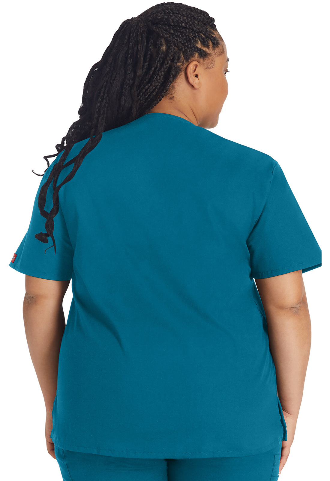 EDS Signature 86706 V-Neck Top Caribbean Blue Model Image Back | Dickies