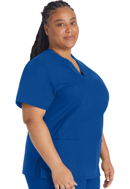 EDS Signature 86706 V-Neck Top Galaxy Blue Model Image Left Side | Dickies