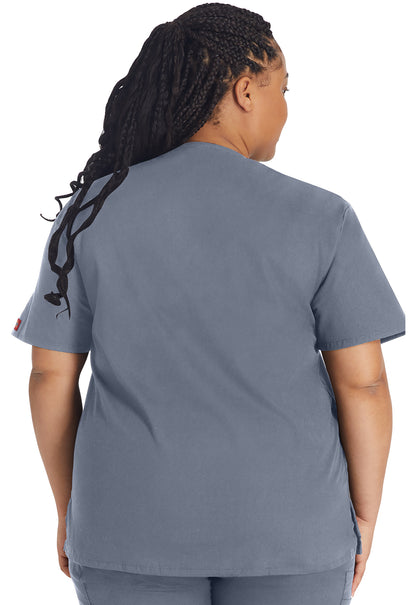 EDS Signature 86706 V-Neck Top Grey Model Image Back | Dickies