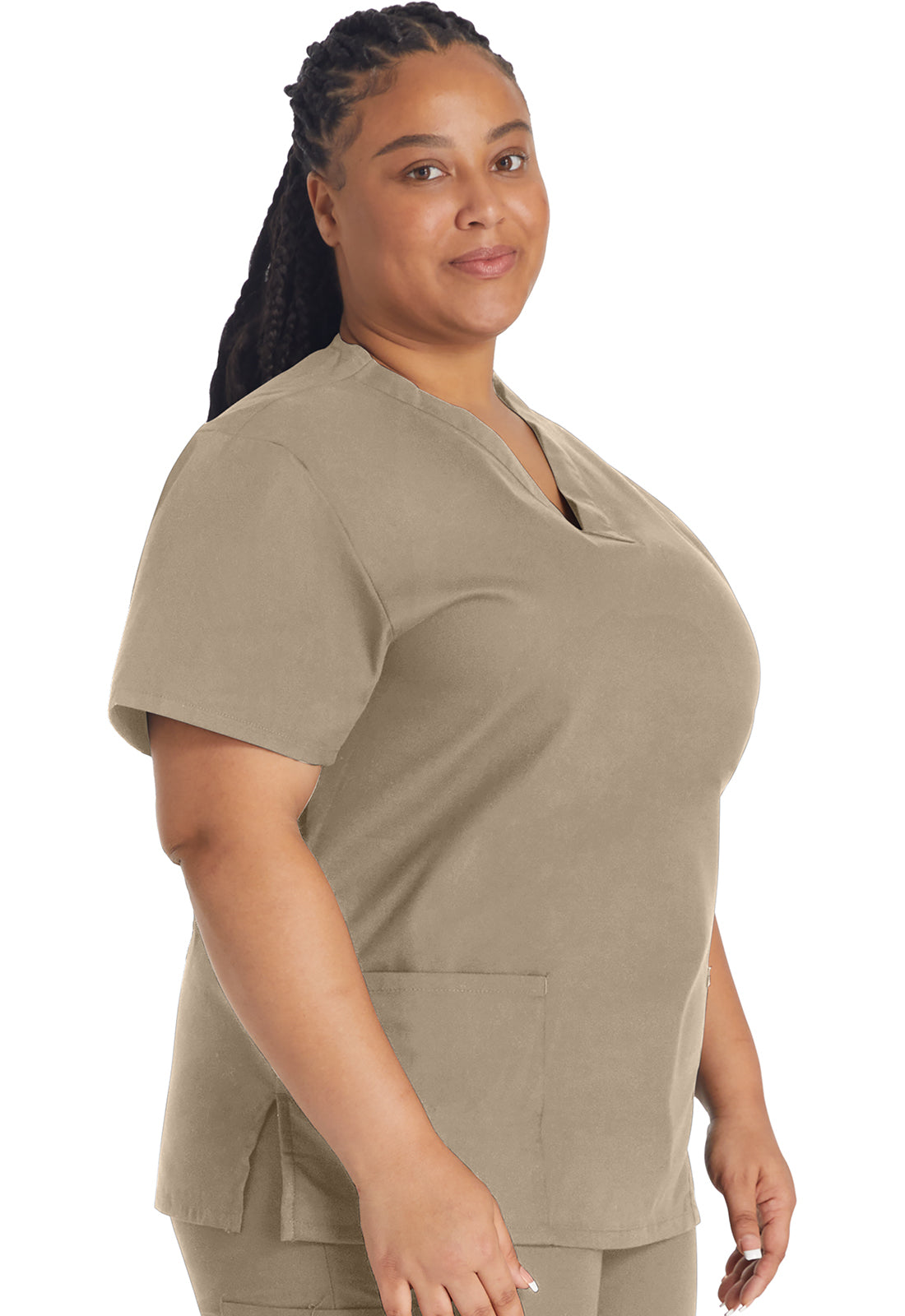 EDS Signature 86706 Women's V-Neck Scrub Top Dark Khaki