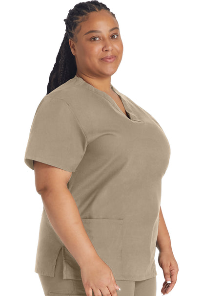 EDS Signature 86706 Women's V-Neck Scrub Top Dark Khaki