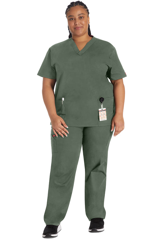 EDS Signature 86706 Women's V-Neck Scrub Top Olive