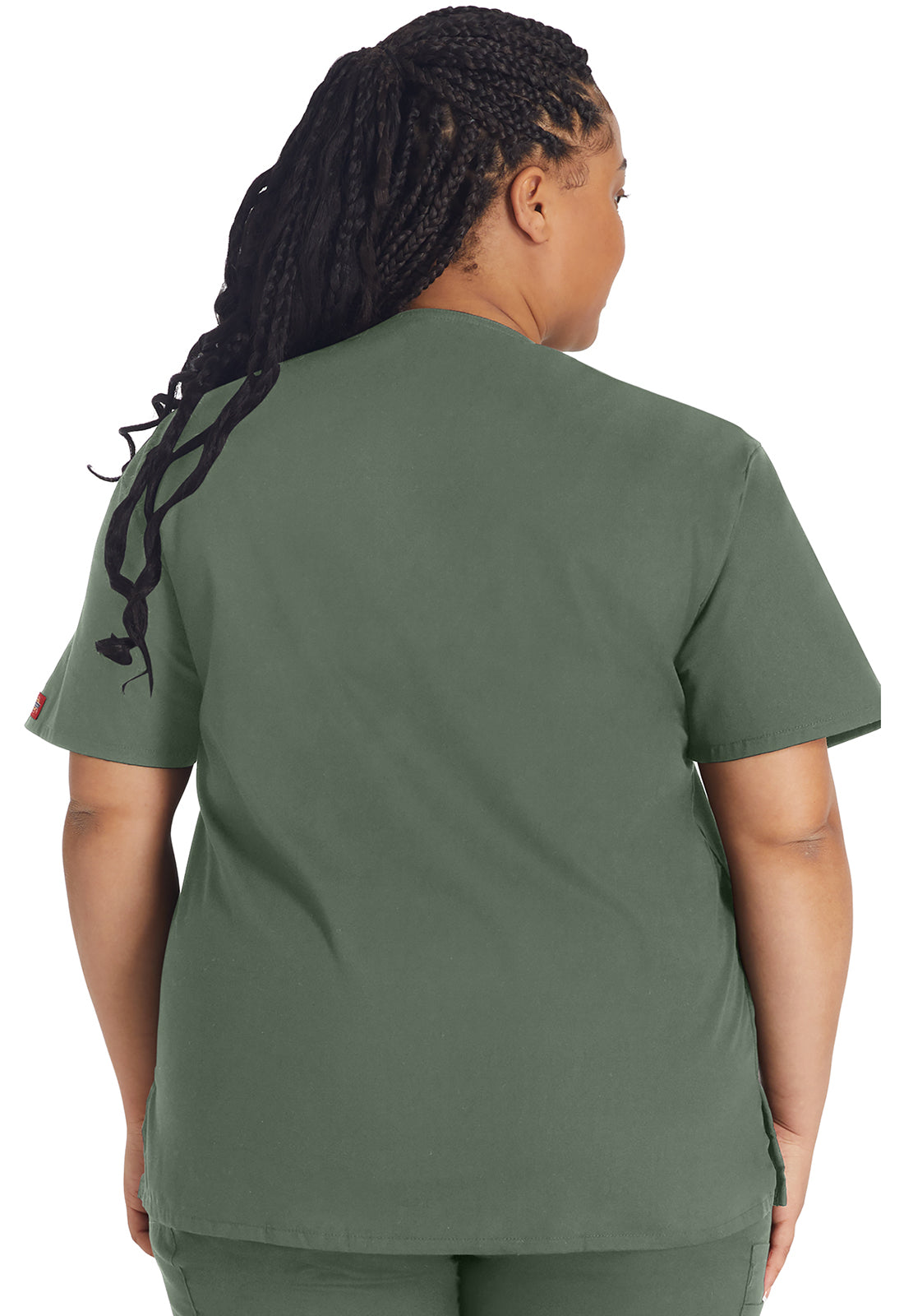 EDS Signature 86706 V-Neck Top Olive Model Image Back | Dickies