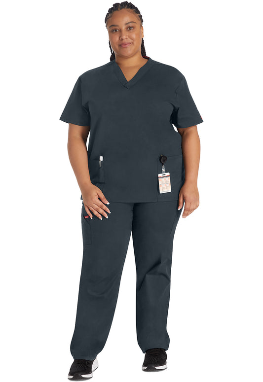 EDS Signature 86706 Women's V-Neck Scrub Top Pewter