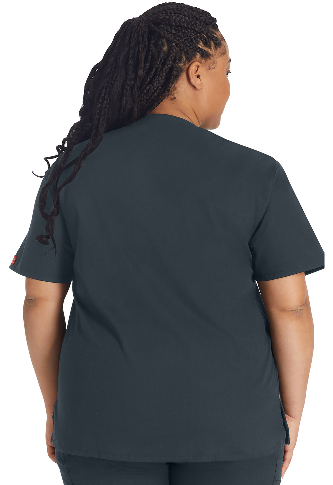 EDS Signature 86706 V-Neck Top Pewter Model Image Back | Dickies