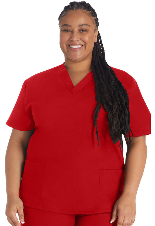 EDS Signature 86706 V-Neck Top Red Model Image Front | Dickies