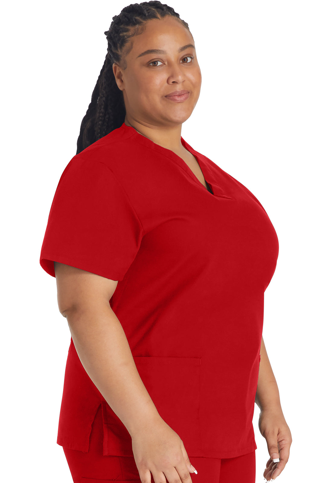 EDS Signature 86706 V-Neck Top Red Model Image Left Side | Dickies