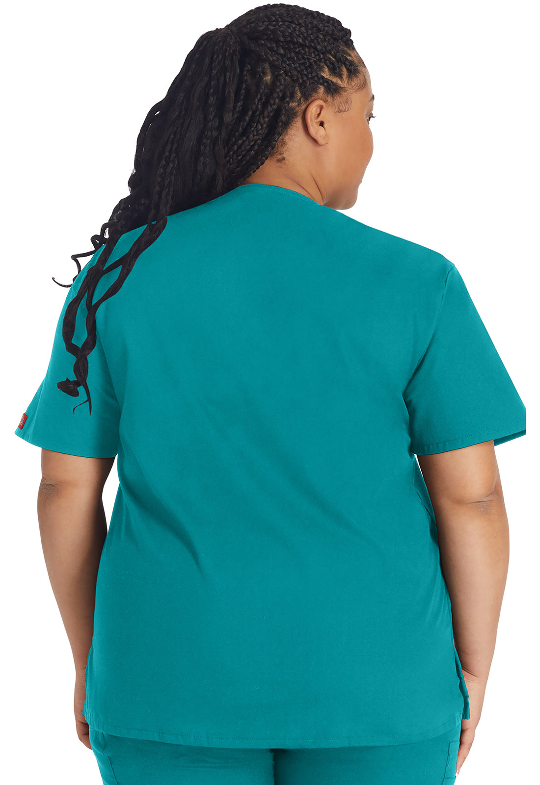 EDS Signature 86706 V-Neck Top Teal Blue Model Image Back | Dickies