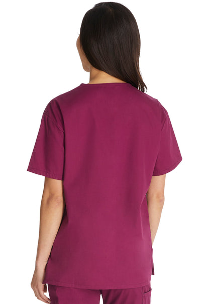 EDS Signature 86706 V-Neck Top Wine Model Image Back | Dickies