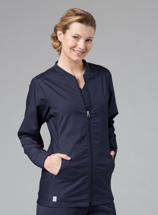 EON 8708 Women&#039;s Sporty Mesh Panel Zip Front Jacket True Navy