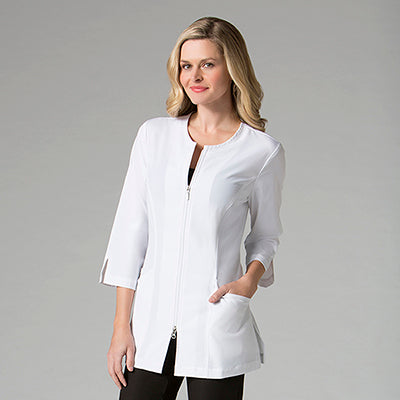 Smart 8803 Women’s 3/4 Sleeve Lab Jacket White