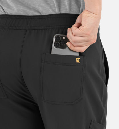 Matrix Pro Men's 8901 Men's Half Elastic Waistband Cargo Pants Black