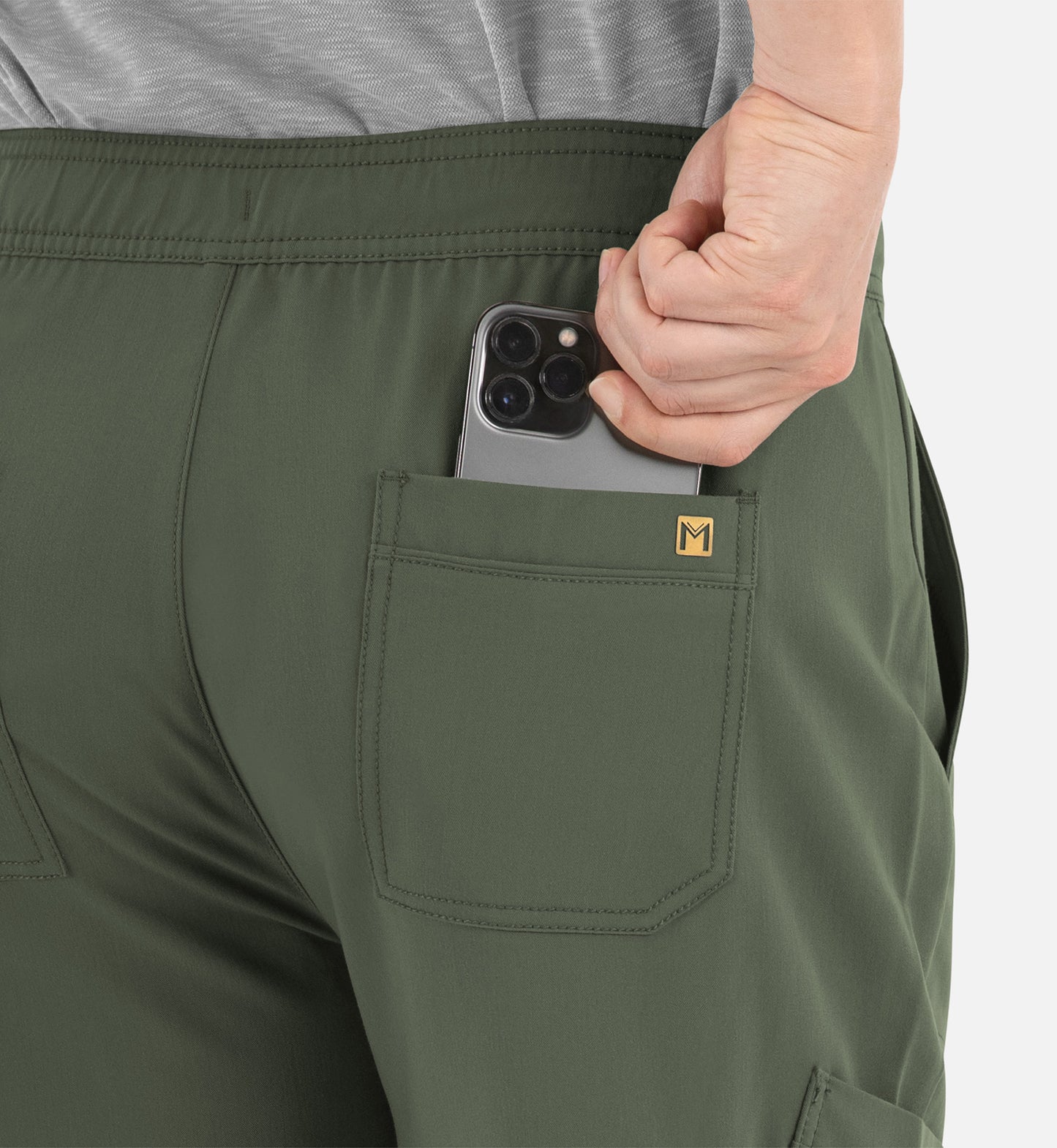 Matrix Pro Men's 8901 Men's Half Elastic Waistband Cargo Pants Olive