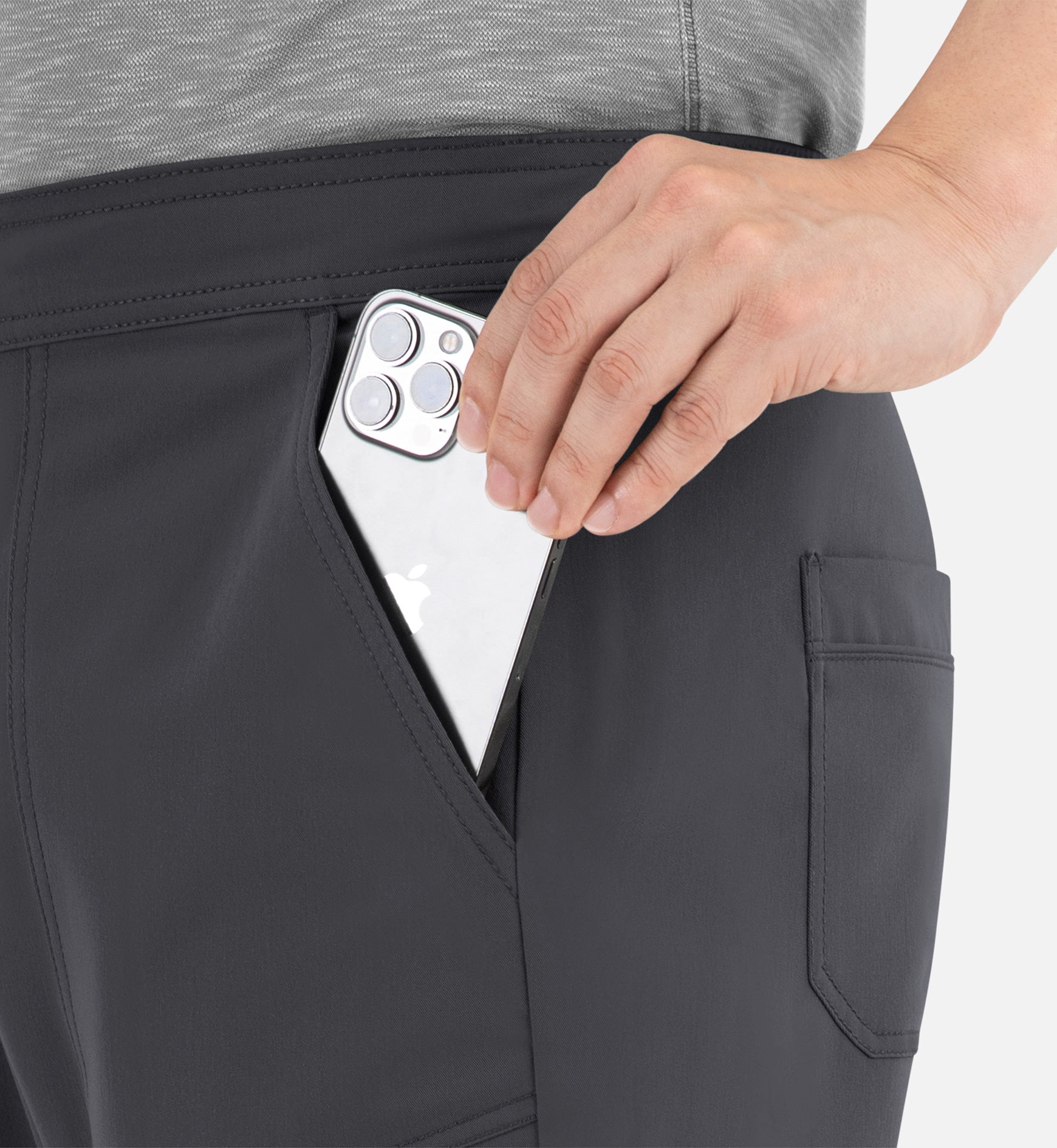 Matrix Pro Men's 8901 Men's Half Elastic Waistband Cargo Pants Pewter