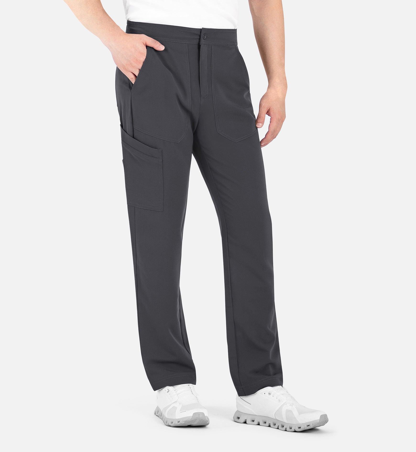 Matrix Pro Men's 8901 Men's Half Elastic Waistband Cargo Pants Pewter