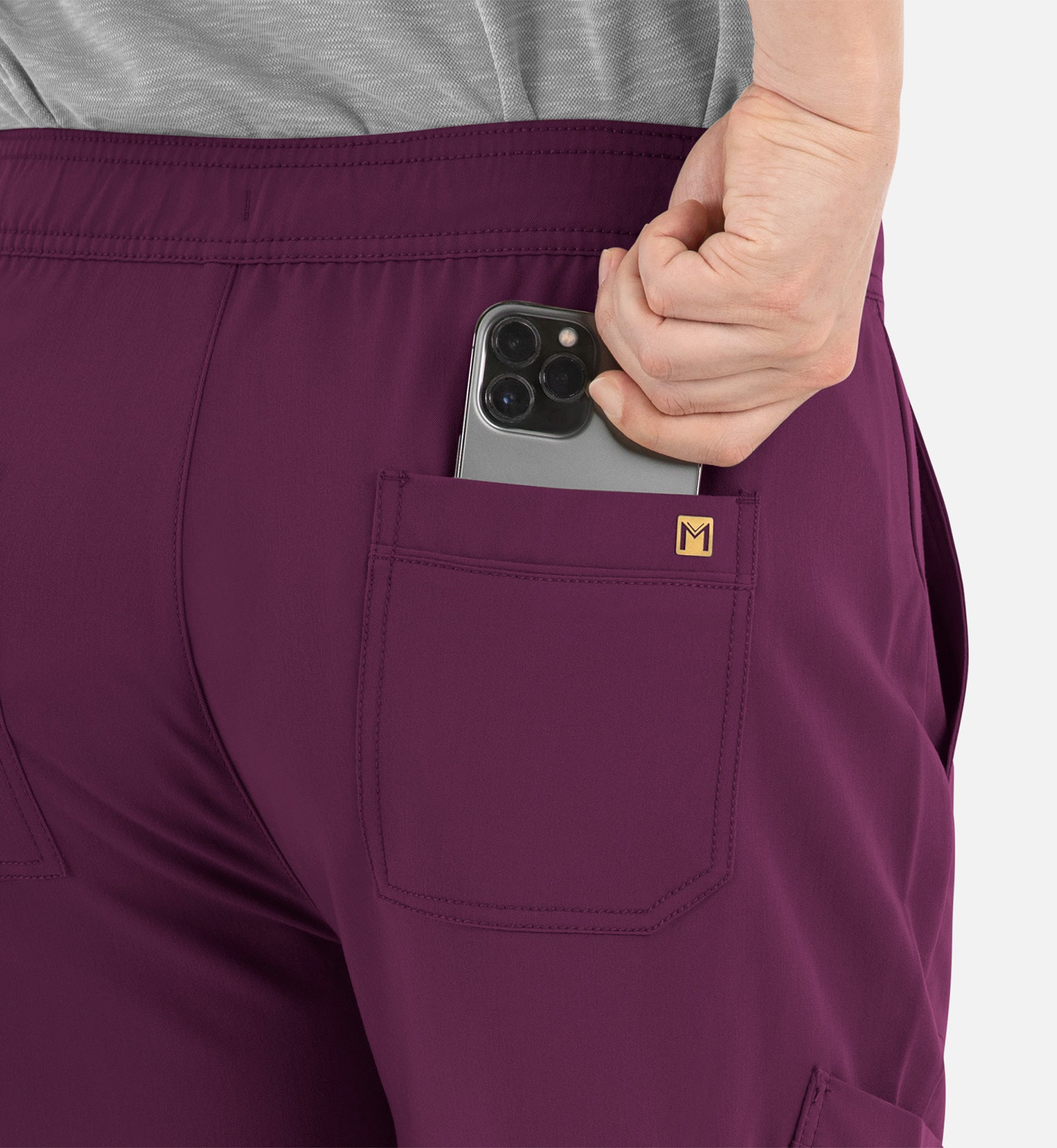 Matrix Pro Men's 8901 Men's Half Elastic Waistband Cargo Pants Wine