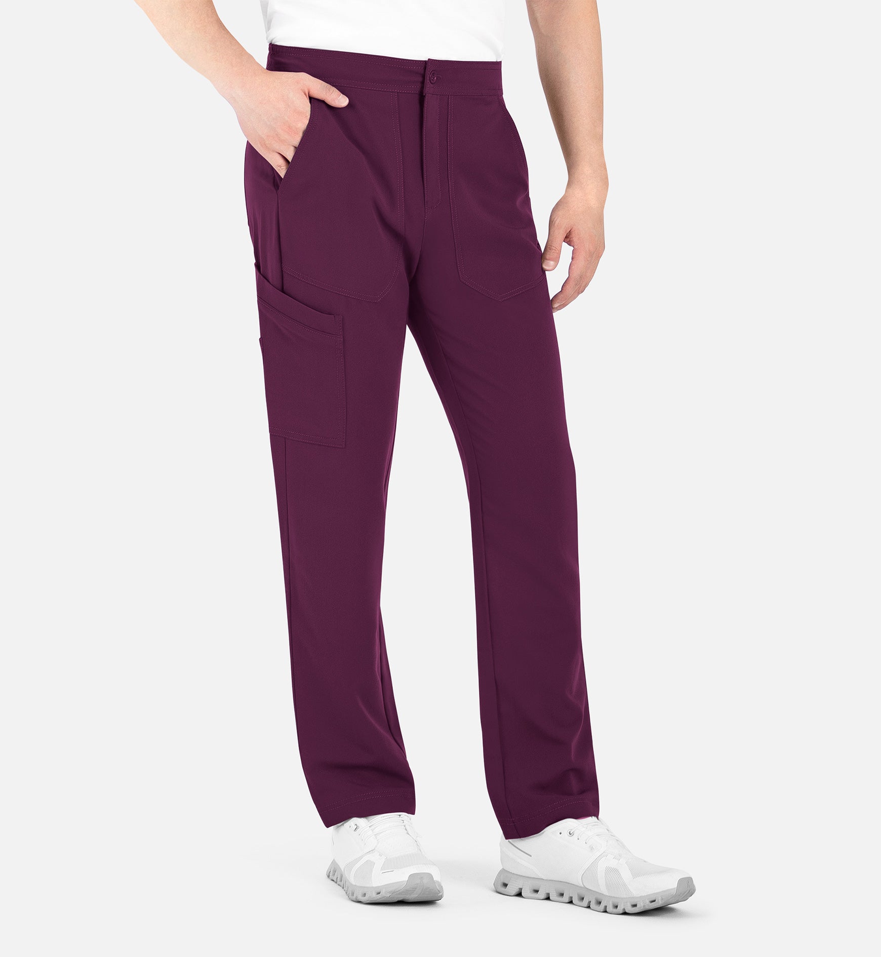 Matrix Pro Men's 8901 Men's Half Elastic Waistband Cargo Pants Wine