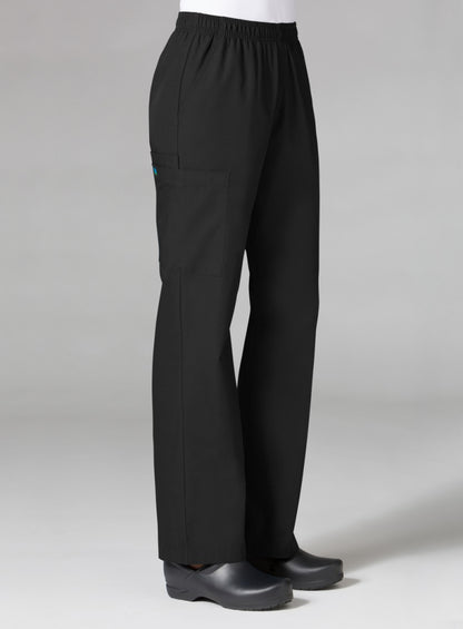 Core 9016 Women’s Full Elastic Waistband Cargo Pant Black