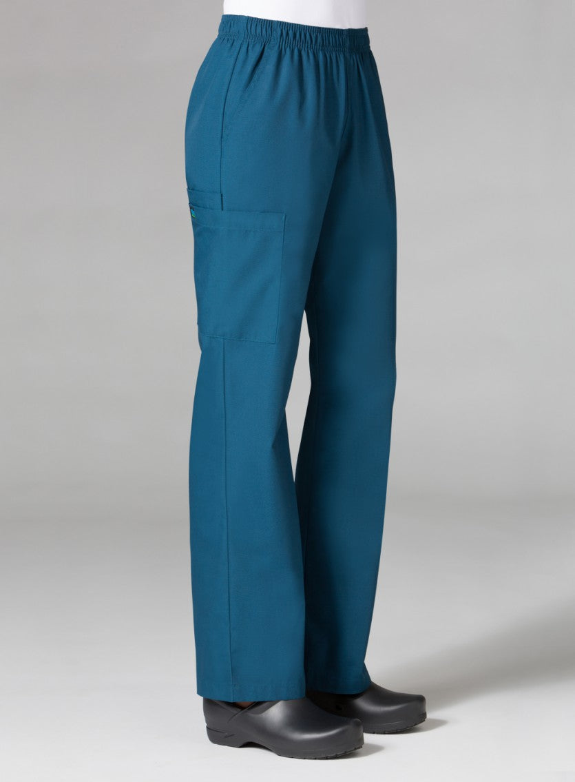 Core 9016 Women’s Full Elastic Waistband Cargo Pant Caribbean Blue