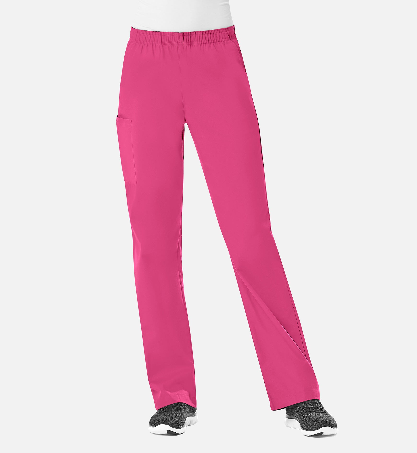 Core 9016 Women's Full Elastic Waistband Cargo Pants Hot Pink