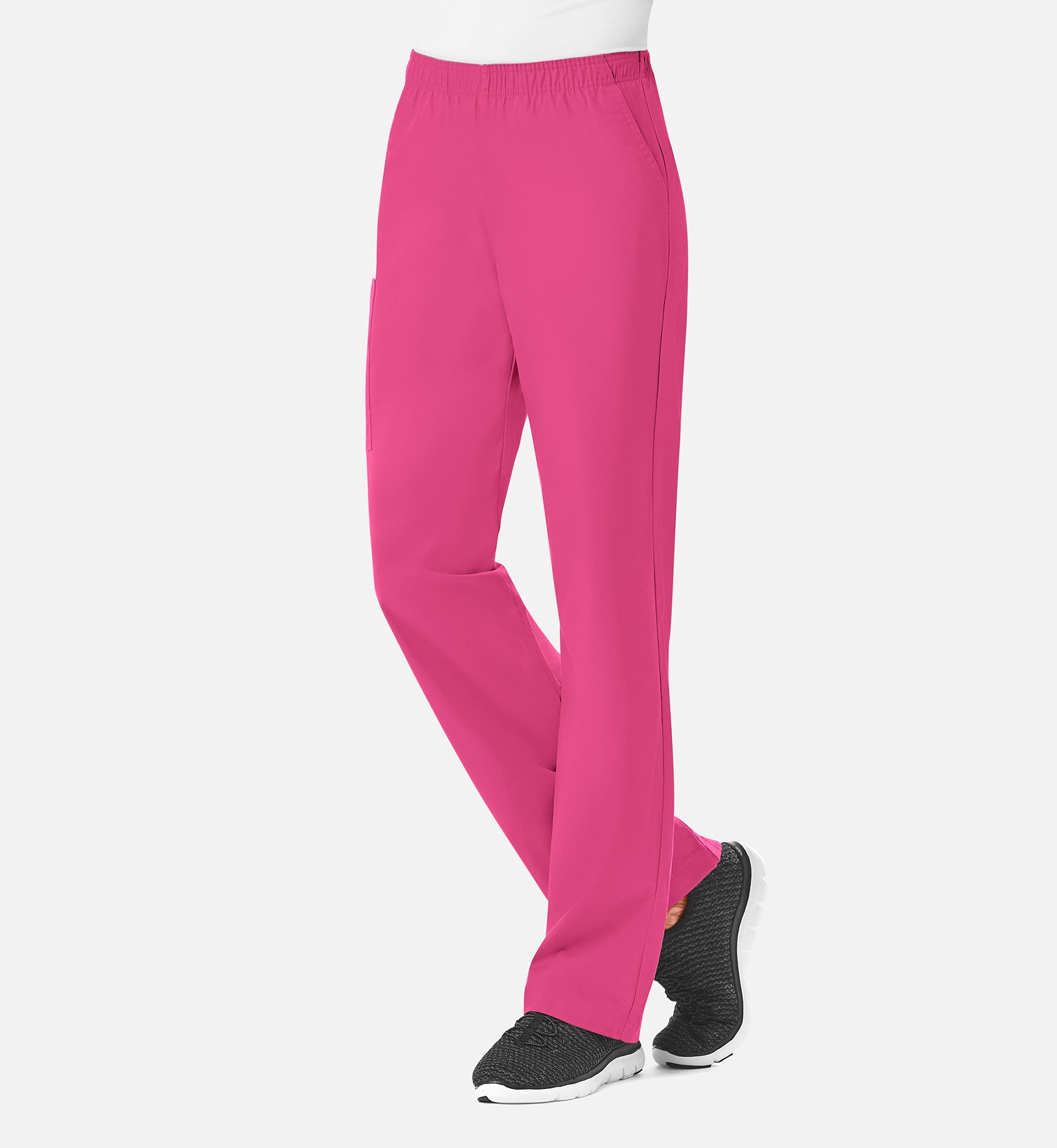 Core 9016 Women's Full Elastic Waistband Cargo Pants Hot Pink