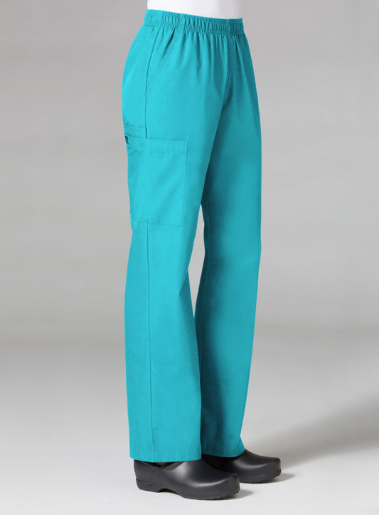 Core 9016 Women’s Full Elastic Waistband Cargo Pant Lake Blue