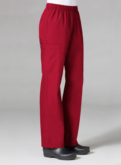 Core 9016 Women’s Full Elastic Waistband Cargo Pant Red