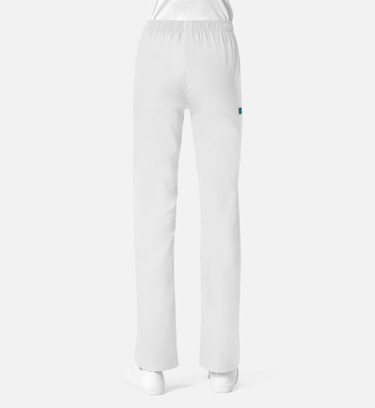 Core 9016 Women’s Full Elastic Waistband Cargo Pant White