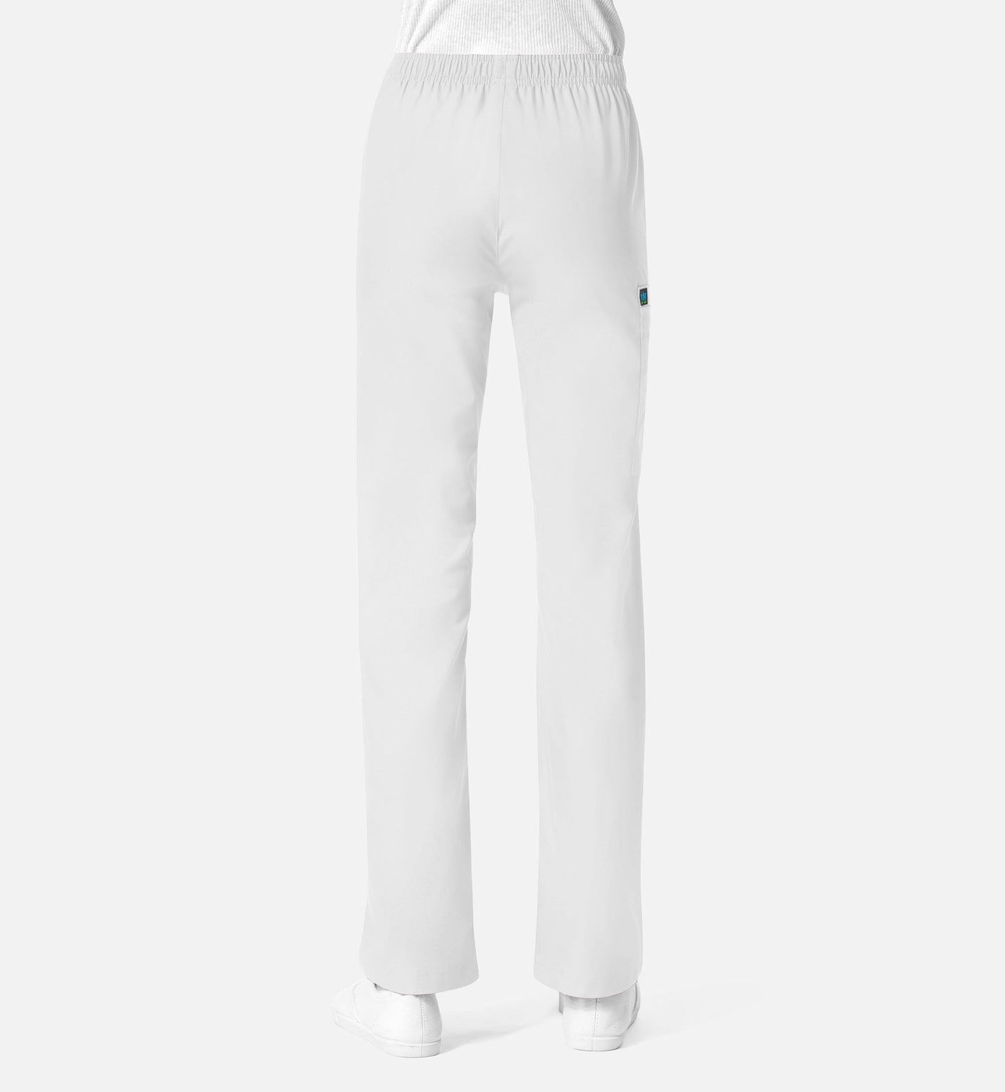 Core 9016 Women's Full Elastic Waistband Cargo Pants White