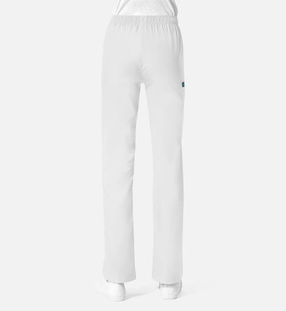 Core 9016 Women's Full Elastic Waistband Cargo Pants White