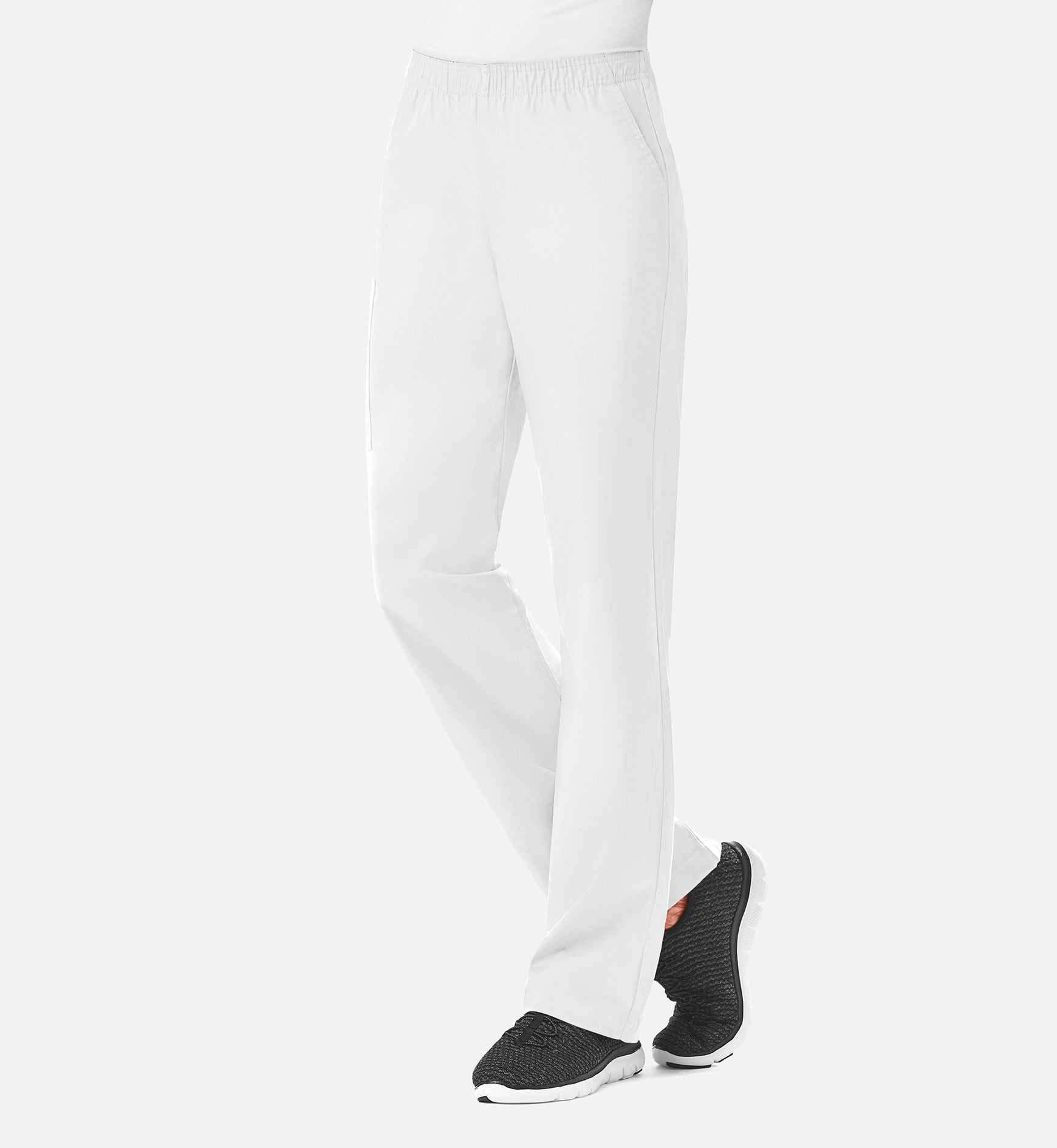 Core 9016 Women’s Full Elastic Waistband Cargo Pant White