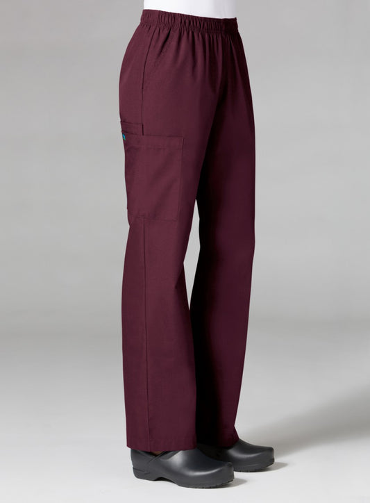 Core 9016 Women’s Full Elastic Waistband Cargo Pant Wine