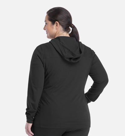 Focus 90301 Women’s Hooded Zip Front Jacket Black