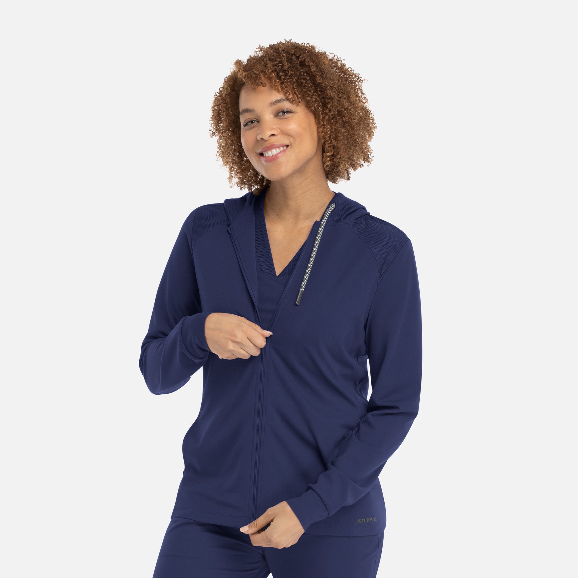 Focus 90301 Women’s Hooded Zip Front Jacket Navy