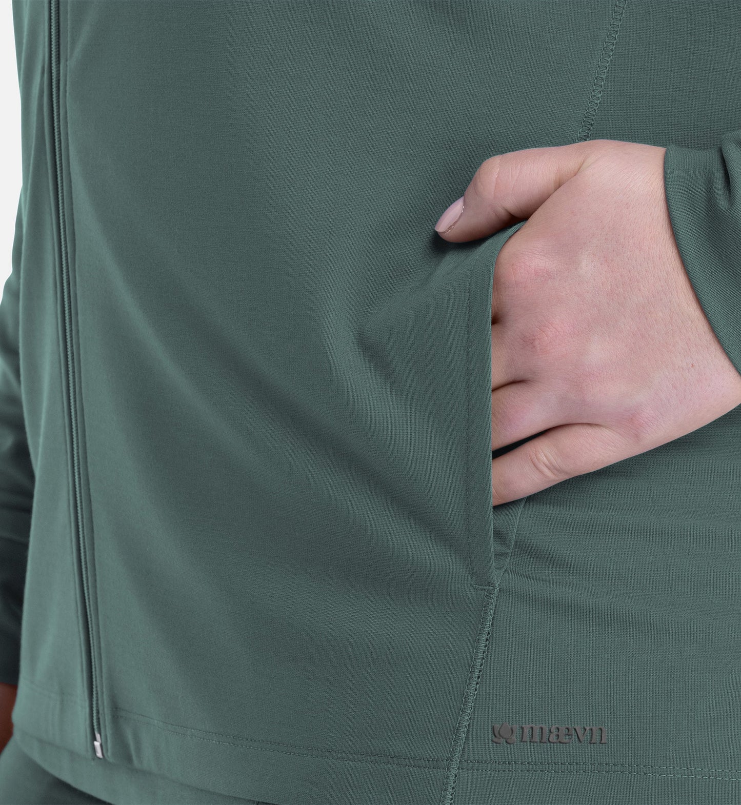 Focus 90301 Women���s Hooded Zip Front Jacket Sage
