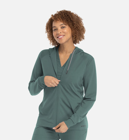 Focus 90301 Women���s Hooded Zip Front Jacket Sage